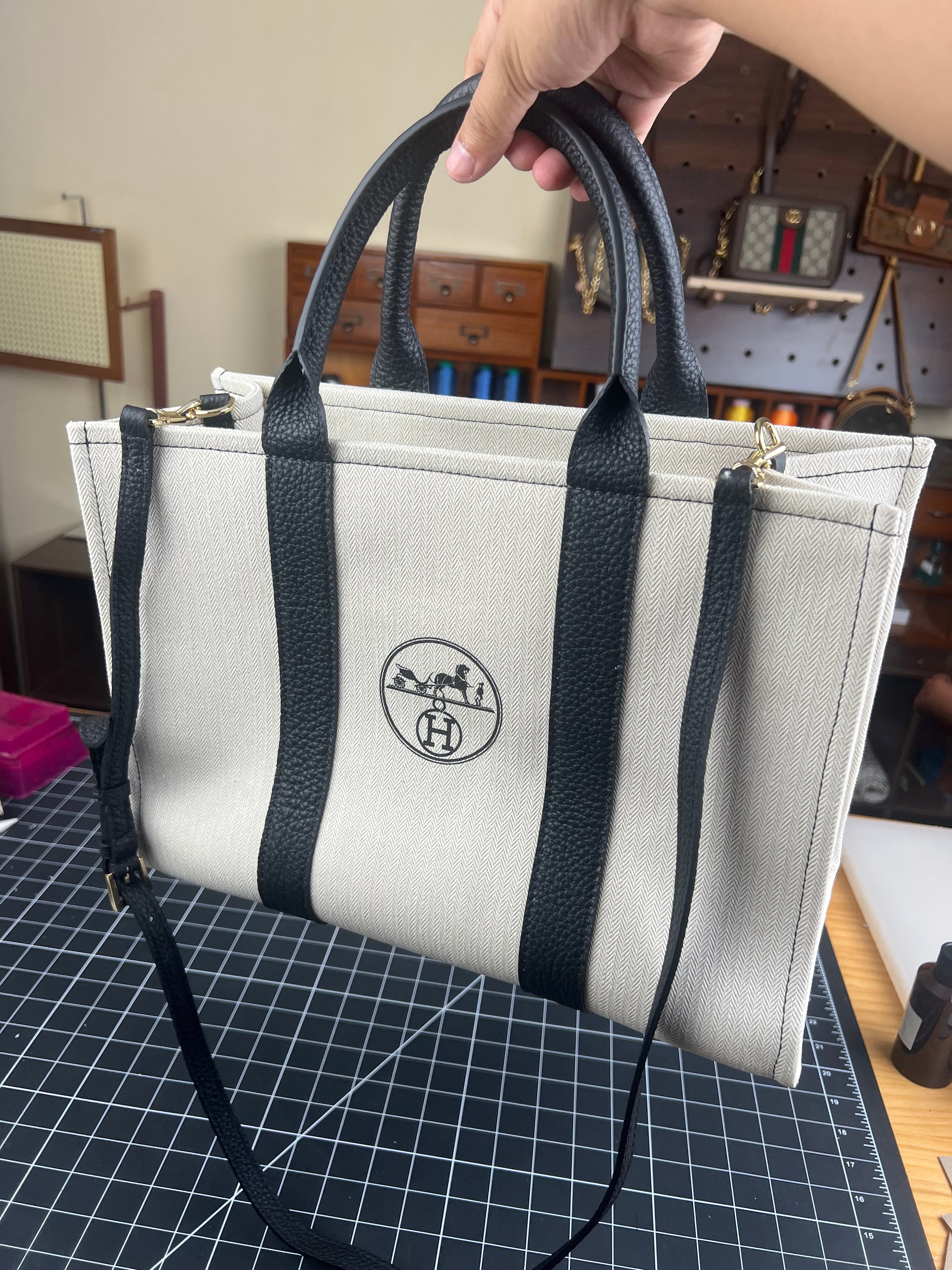 Upcycled Hermès Dust Bag Large Tote