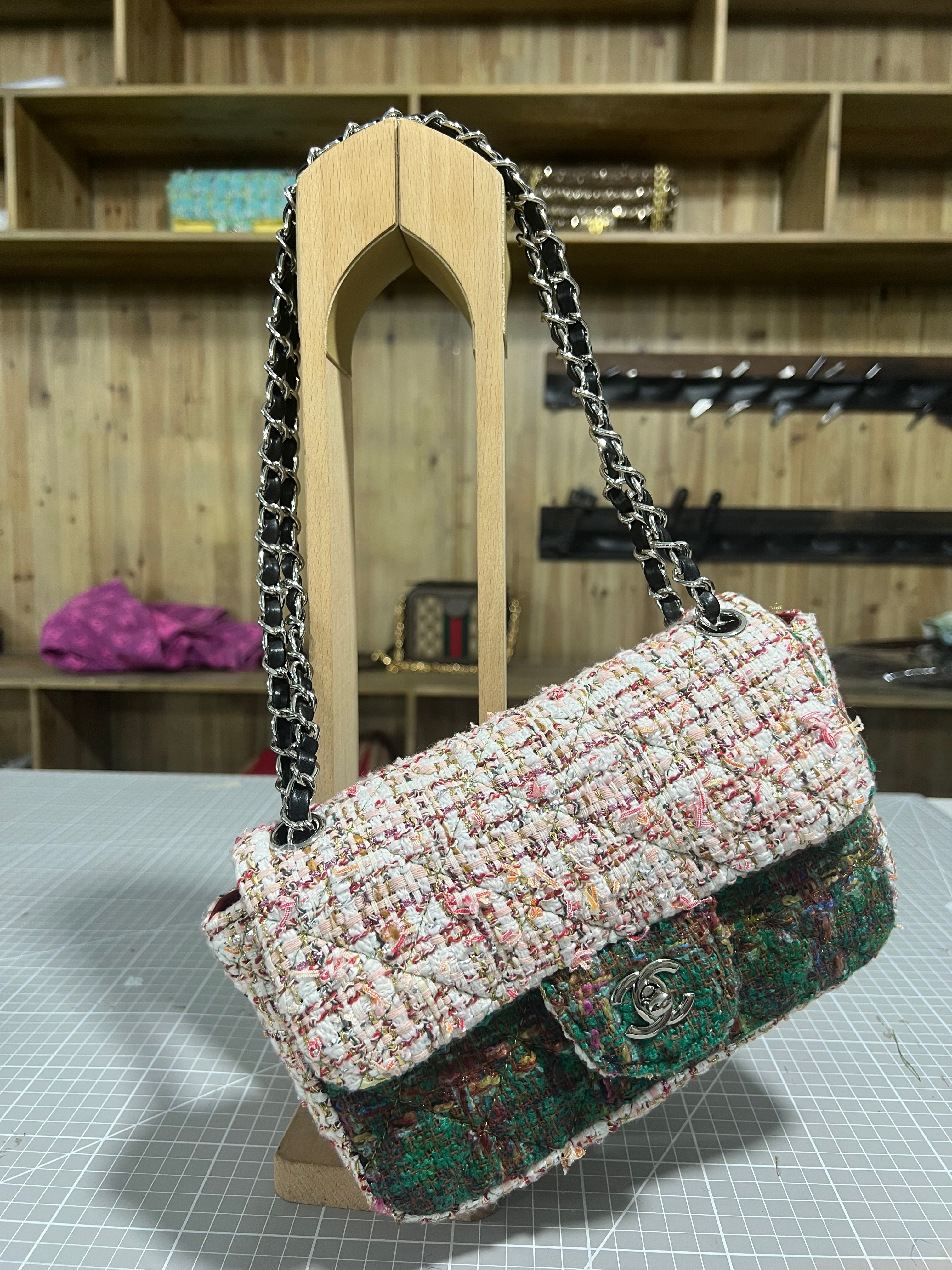 Chanel-Style Multicolored Tweed Bag