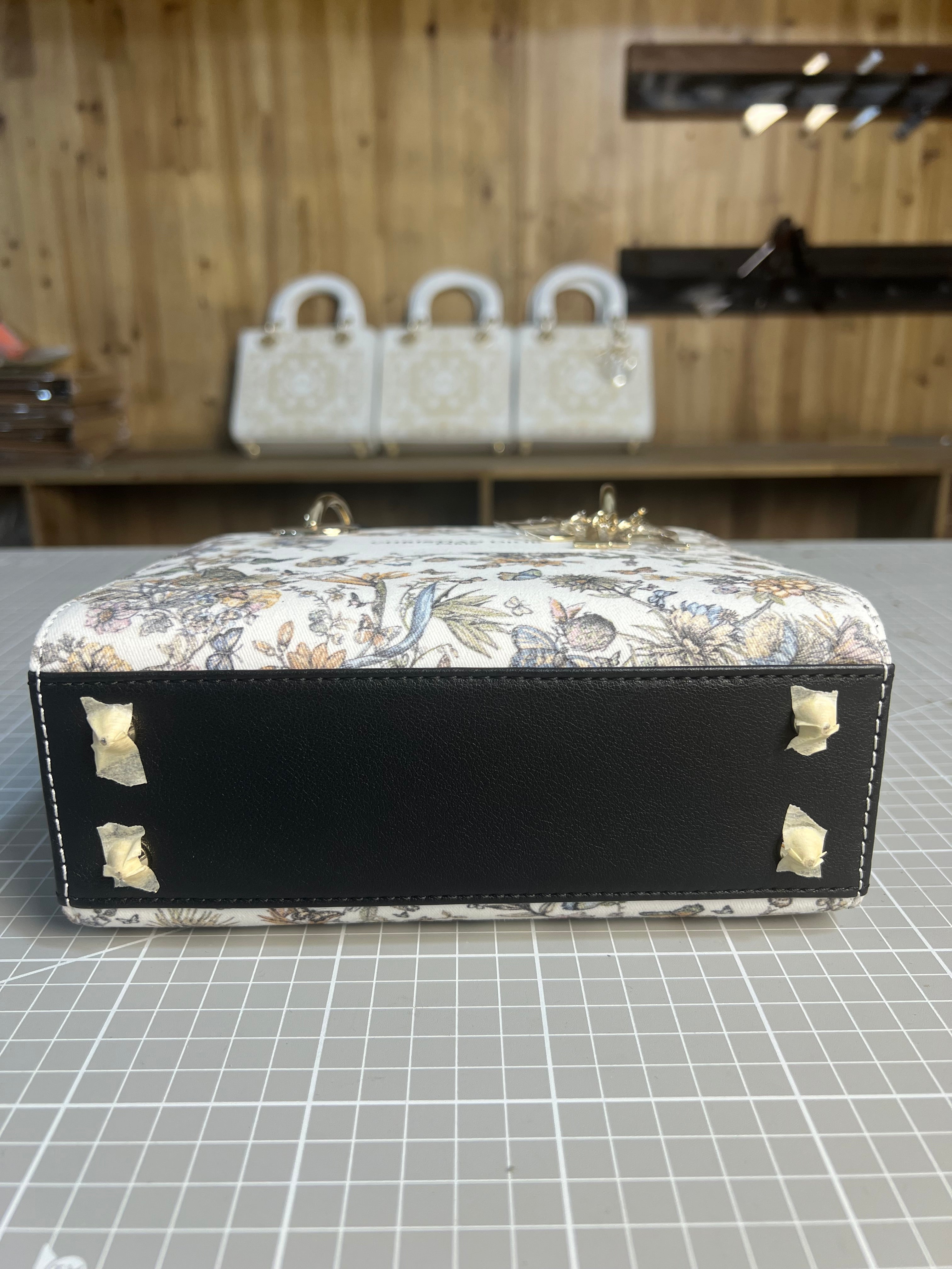 Upcycled Floral Elegance: Dior Dust Bag Transformed into a Lady Dior-Inspired Bag