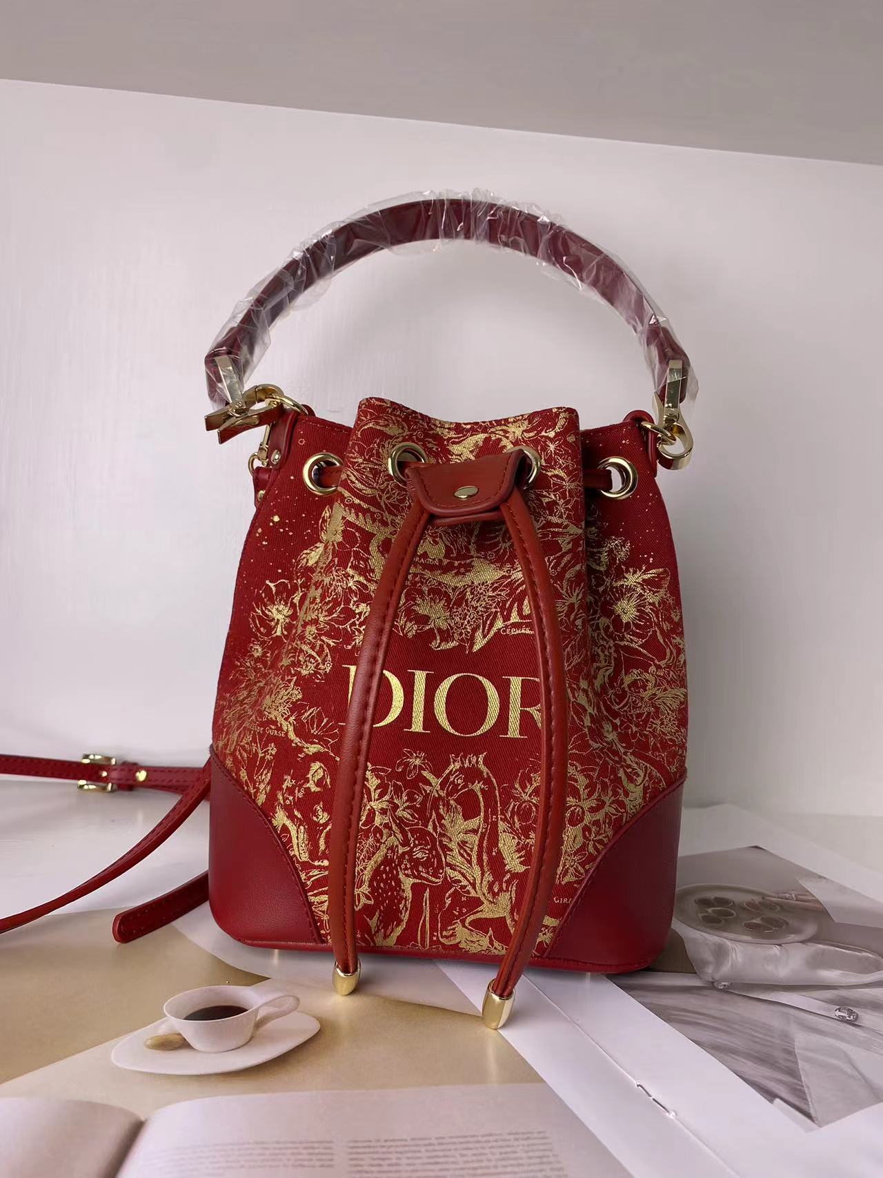 Upcycled Dior Dust Bag Bucket Bag