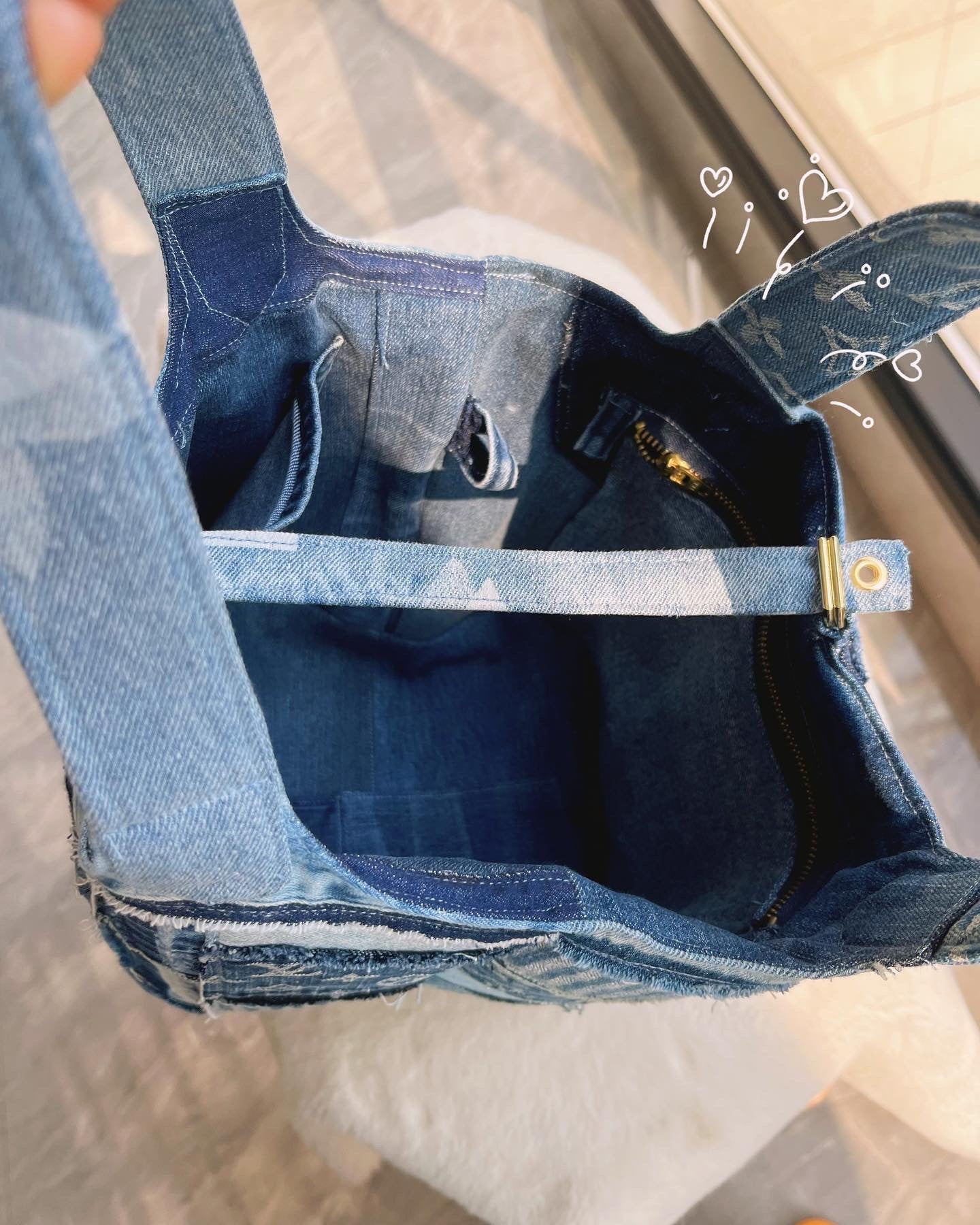 Upcycled LV Denim Picotin Lock Tote