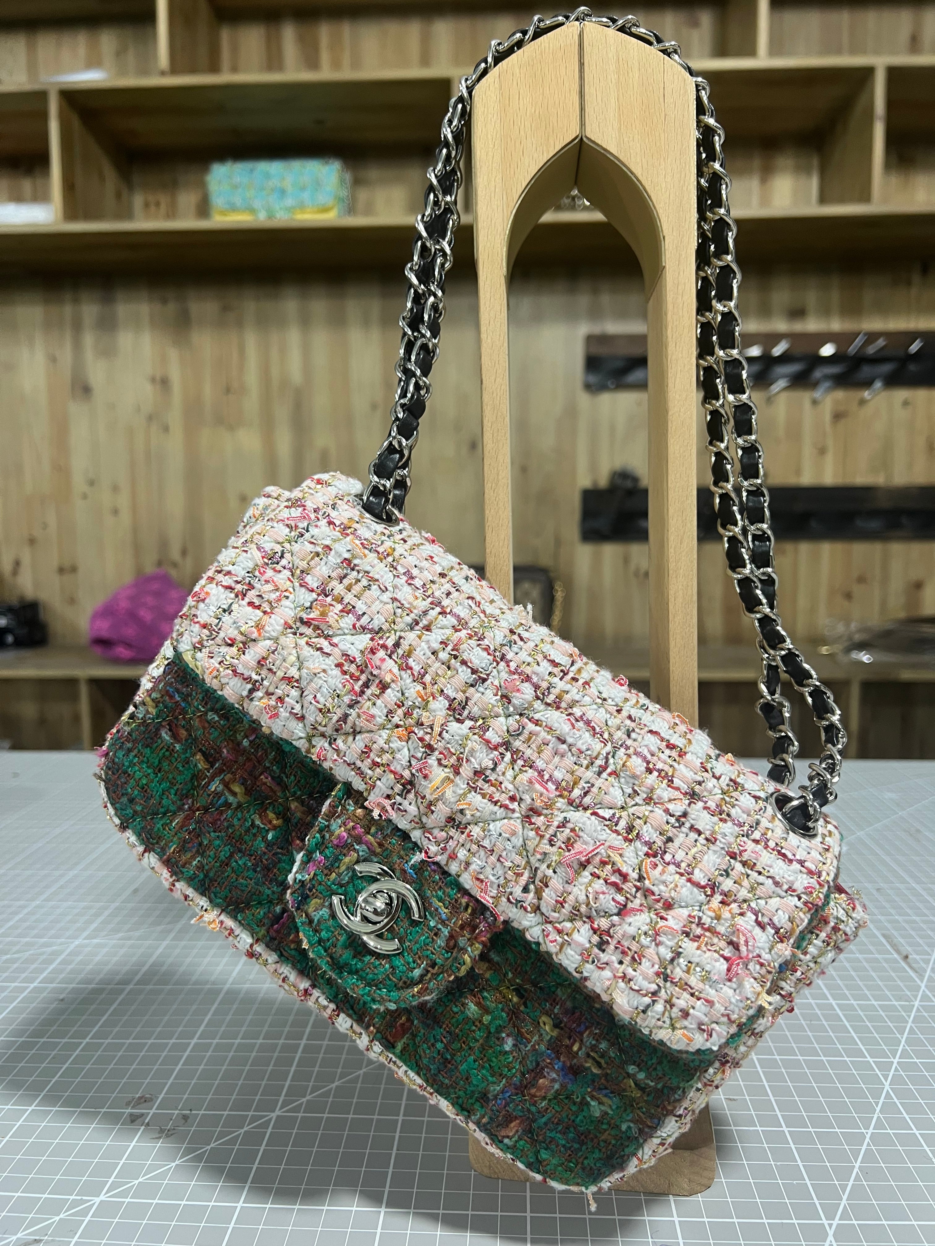 Chanel-Style Multicolored Tweed Bag