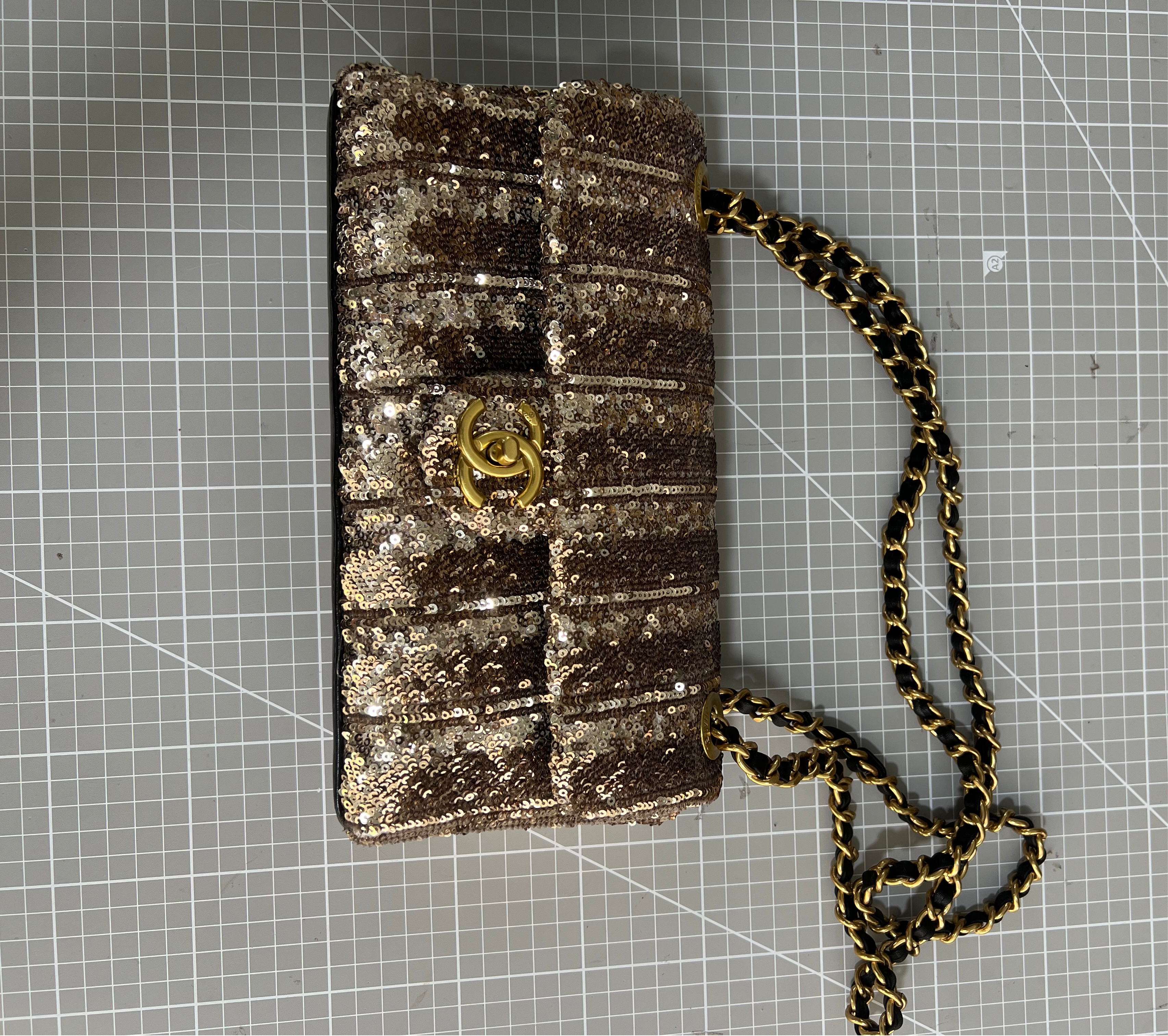 Sequined Fabric Upcycled Chanel-style Bag: A Glamorous Fashion Statement