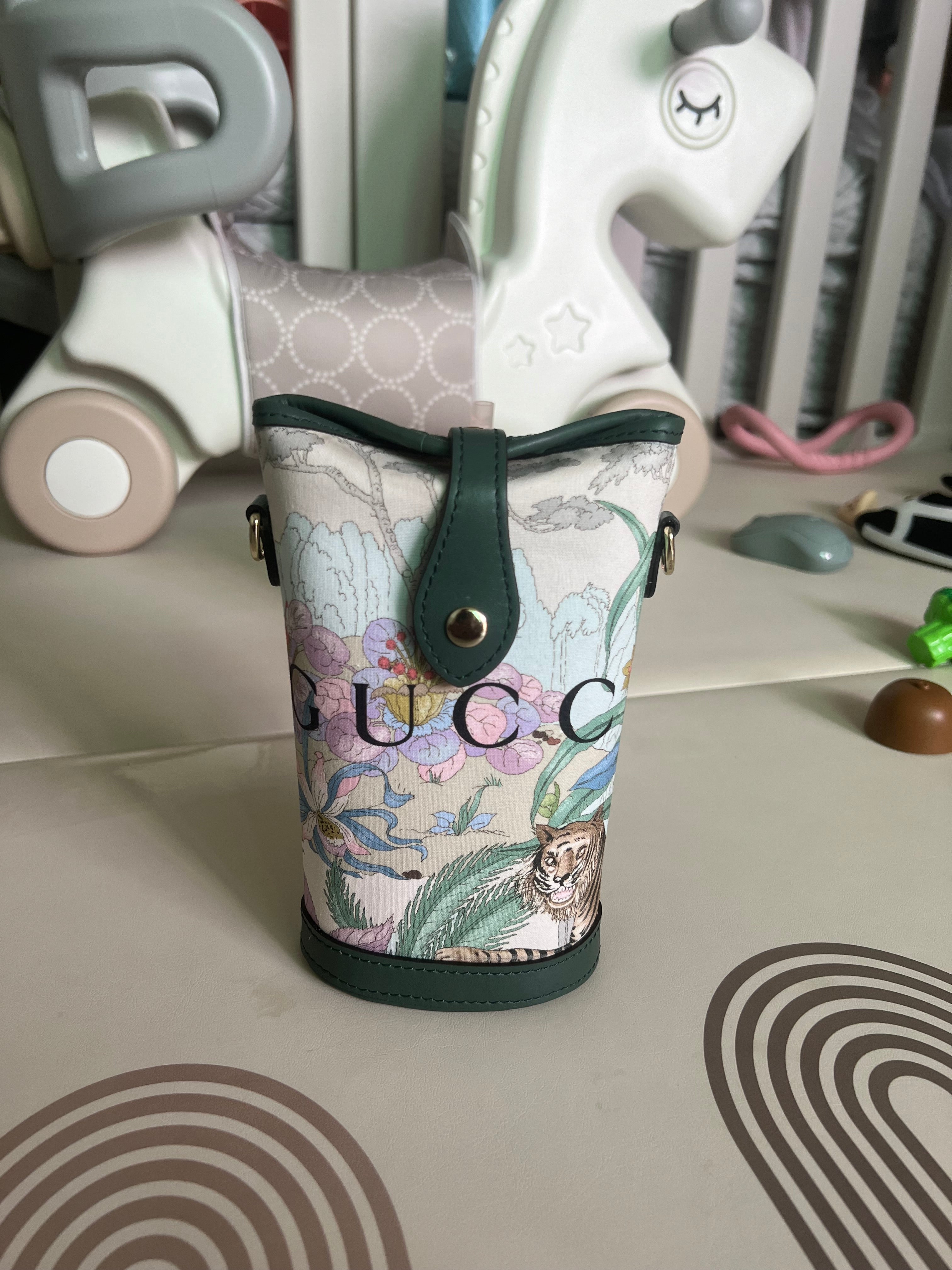 Upcycled Gucci Dust Bag Mini Bucket Bag