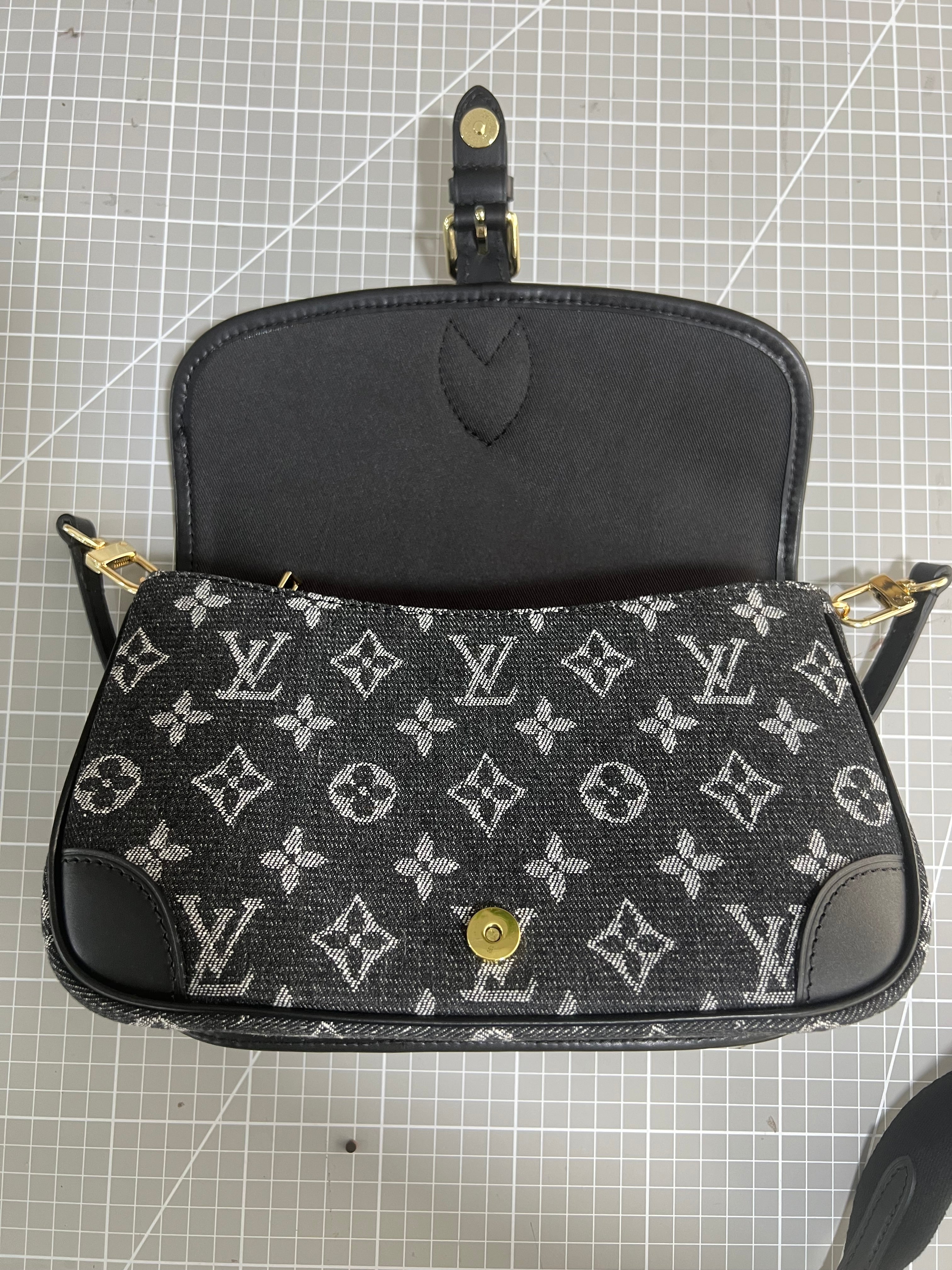 Upcycled LV Denim Baguette Bag