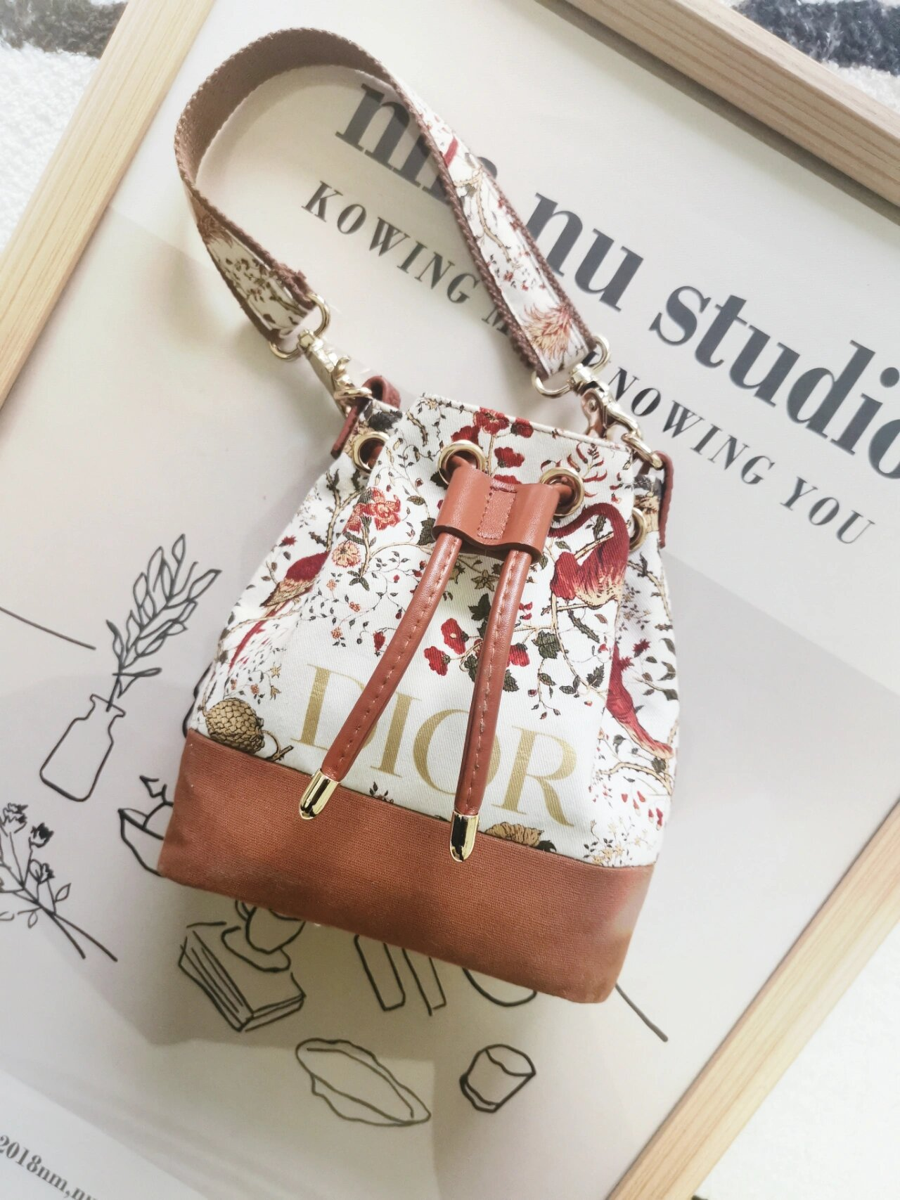 Upcycled Dior Dust Bag Bucket Bag