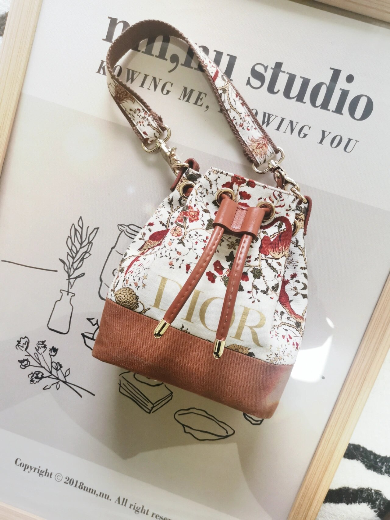 Upcycled Dior Dust Bag Bucket Bag