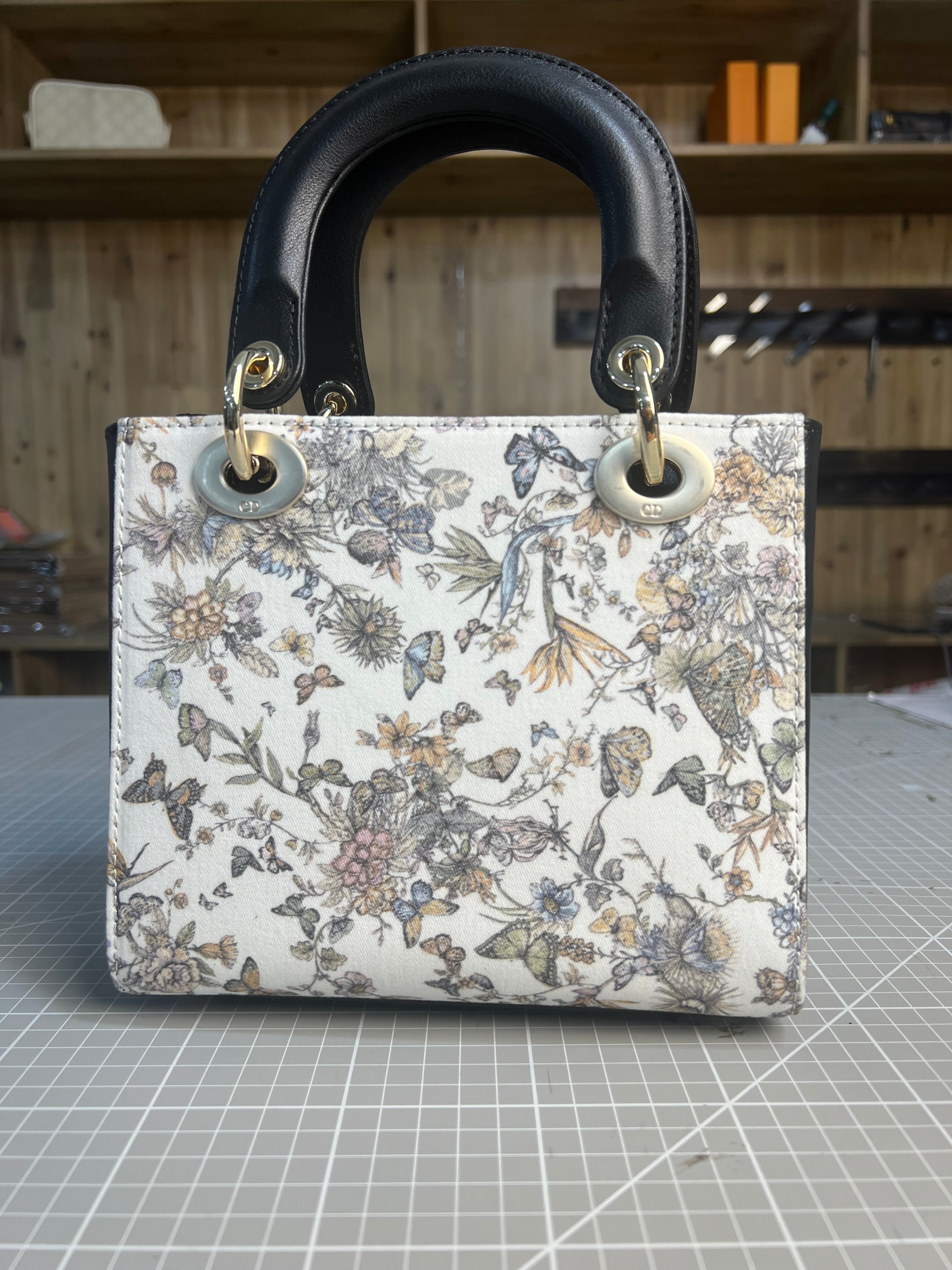 Upcycled Floral Elegance: Dior Dust Bag Transformed into a Lady Dior-Inspired Bag