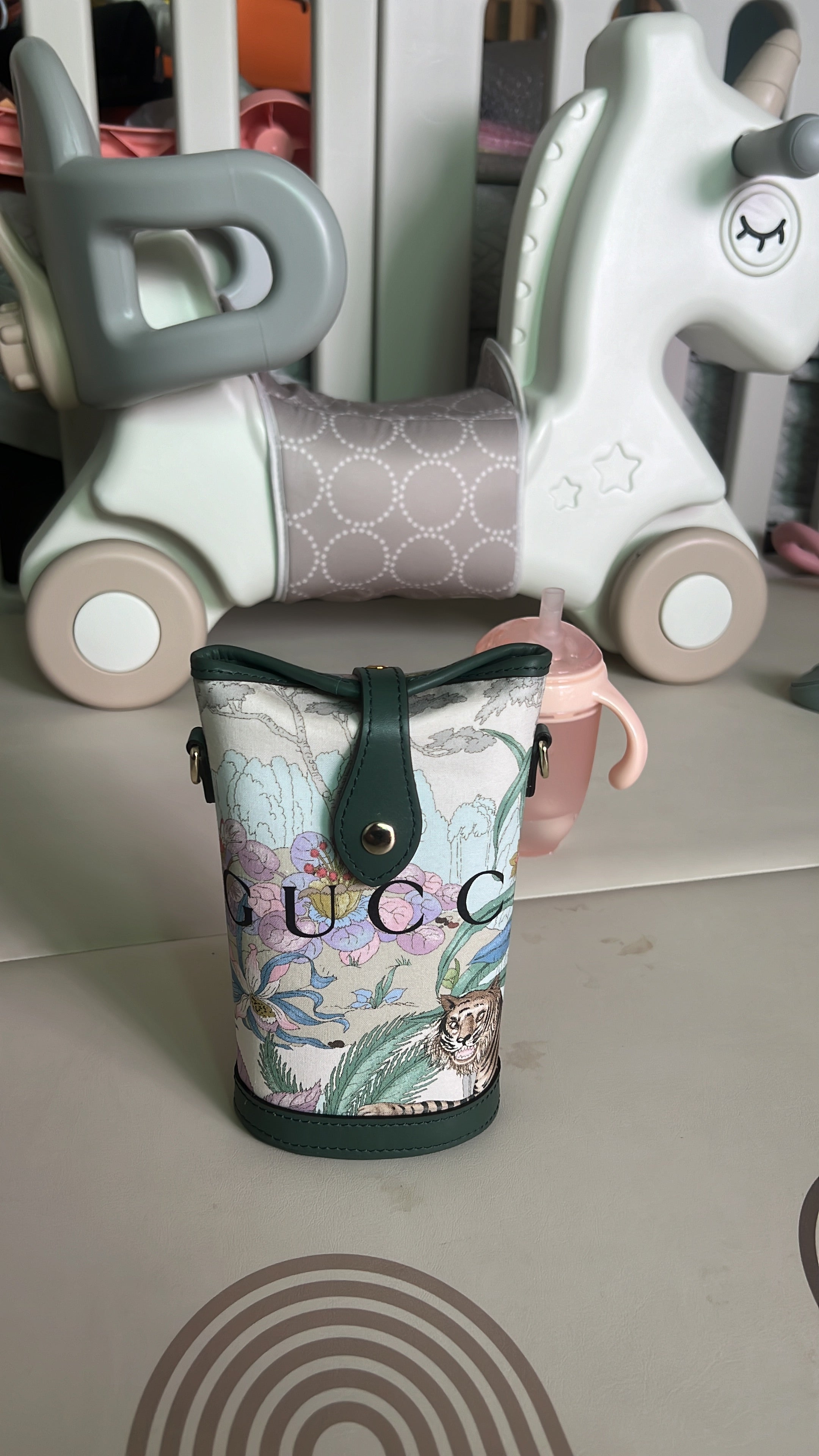 Upcycled Gucci Dust Bag Mini Bucket Bag