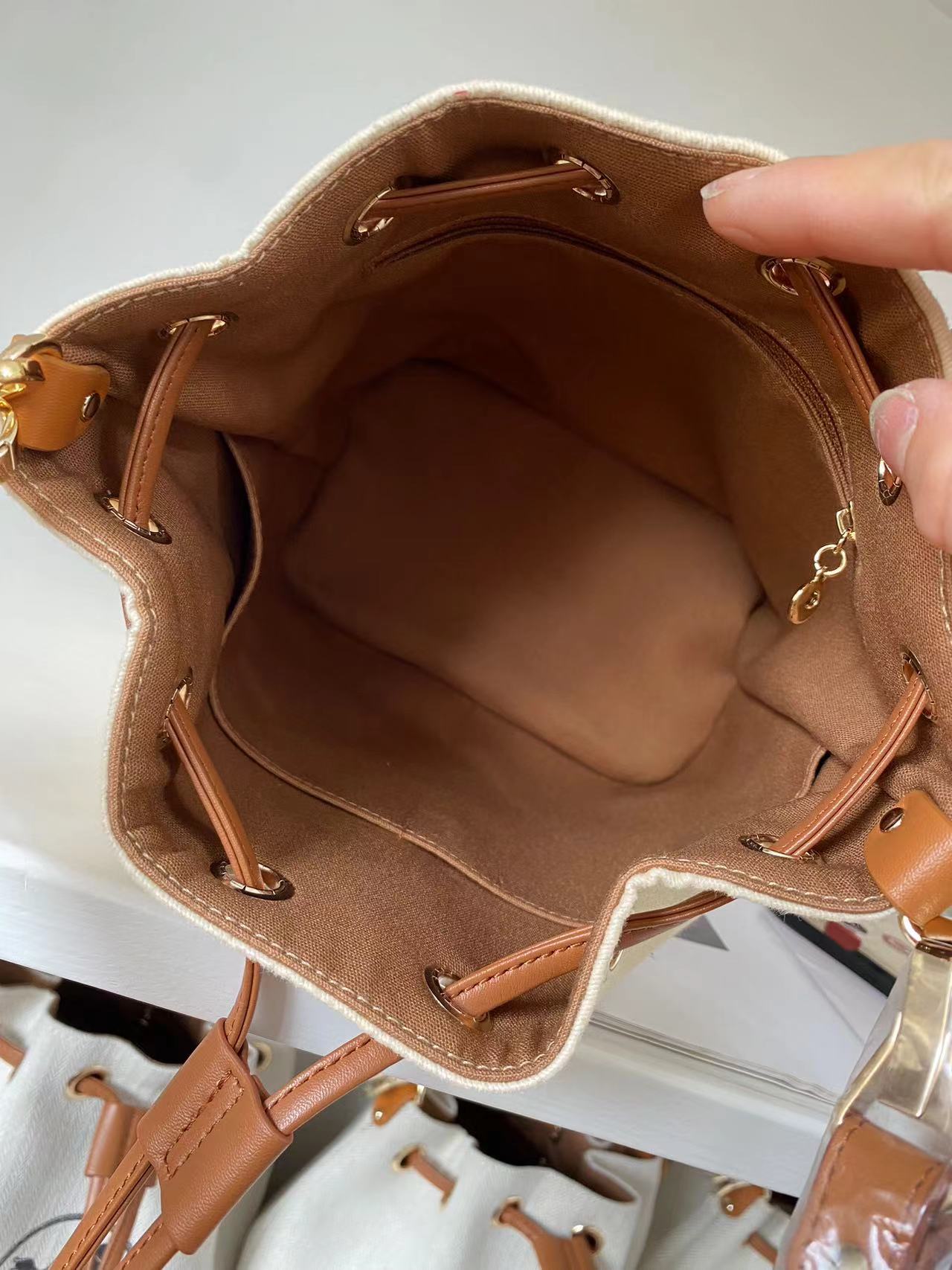 Upcycled LV Dust Bag Bucket Bag