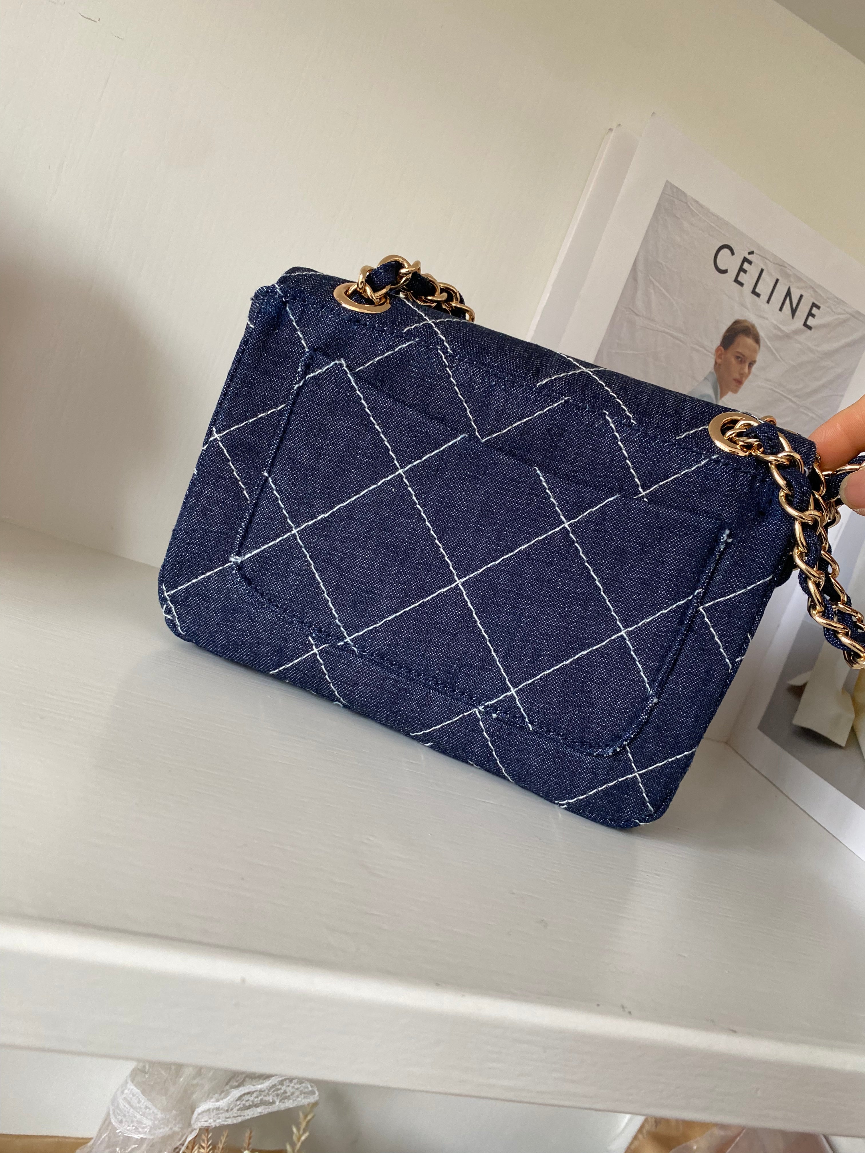 Chanel-Style Denim Flap Bag