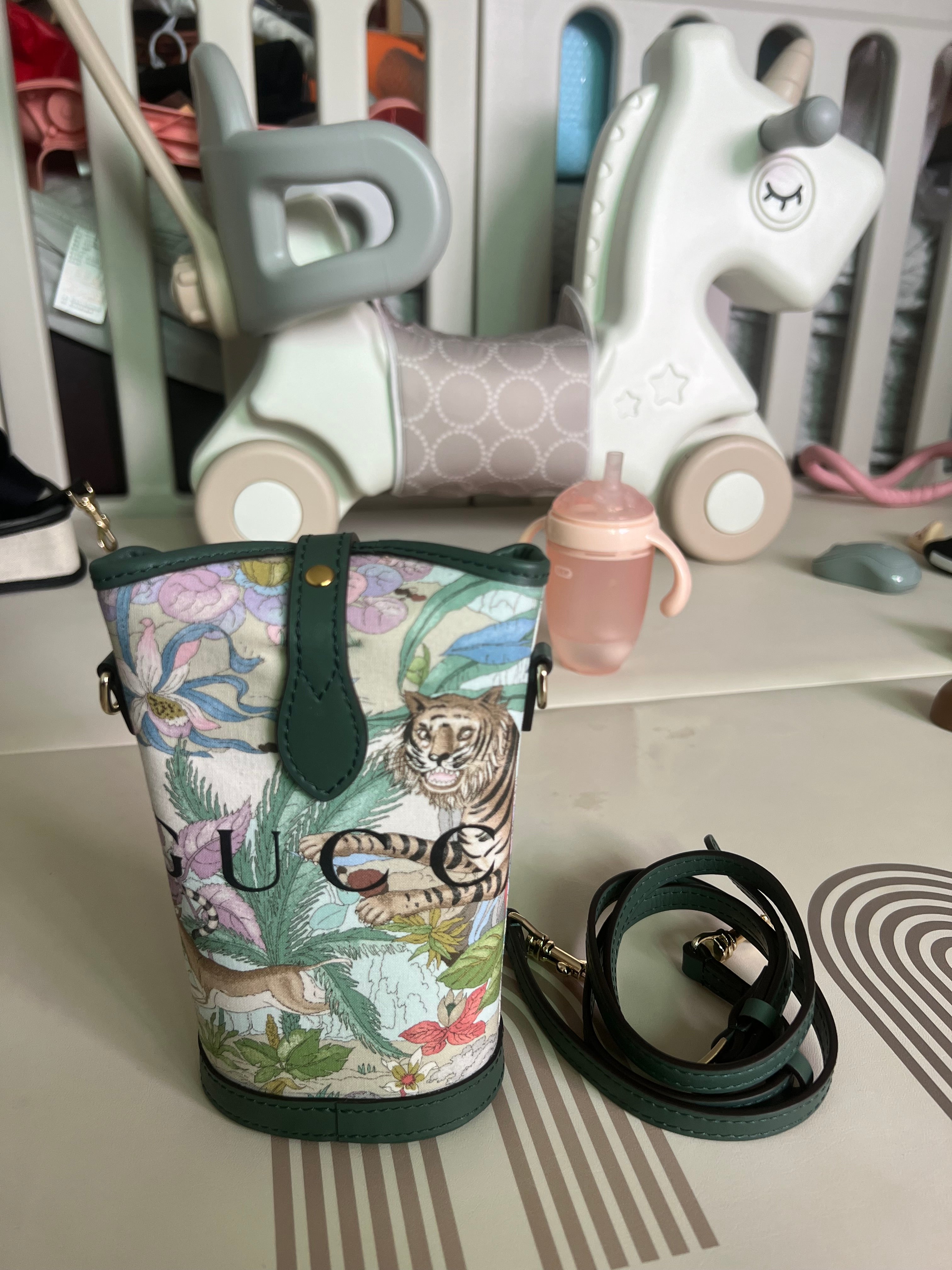 Upcycled Gucci Dust Bag Mini Bucket Bag