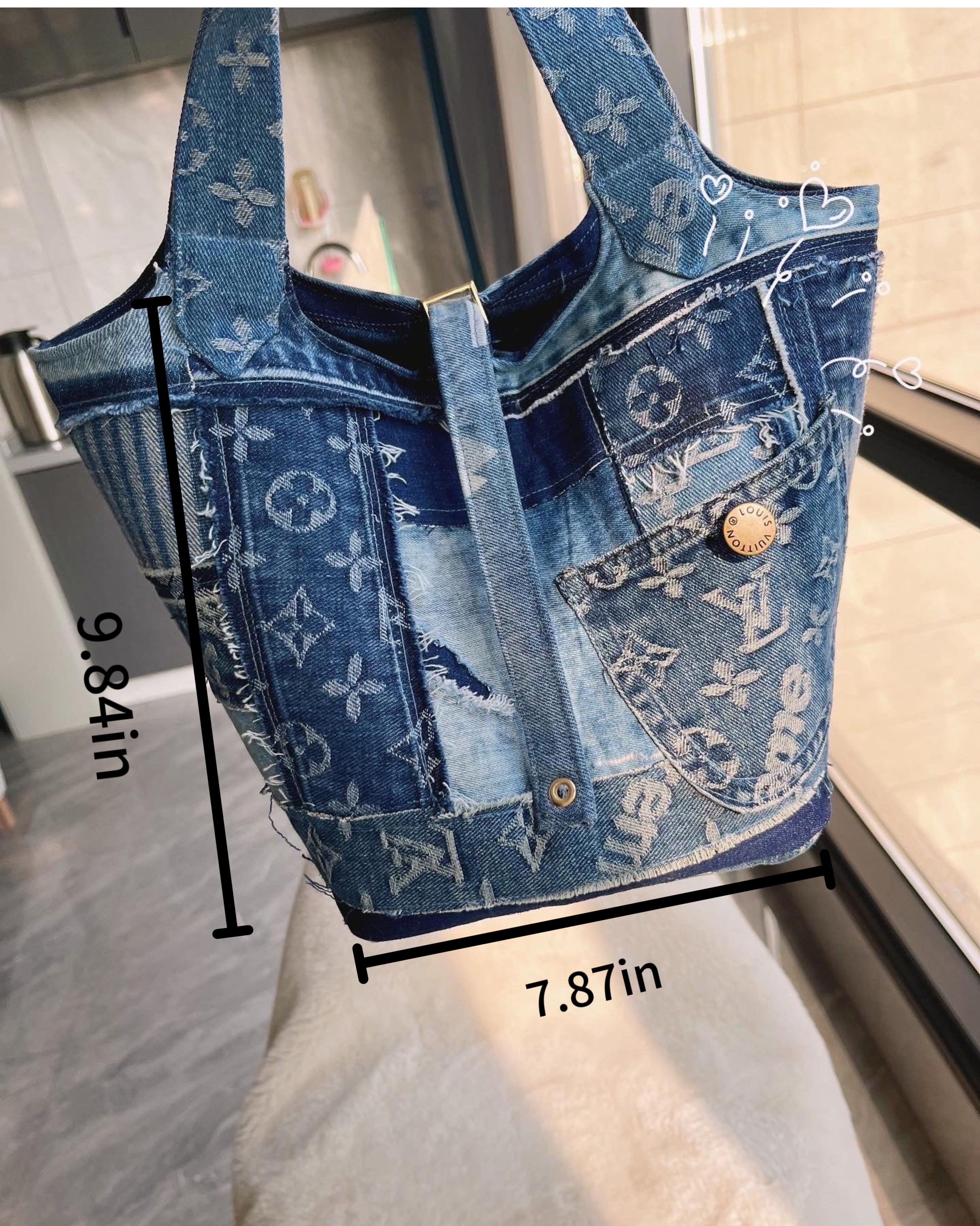 Upcycled LV Denim Picotin Lock Tote