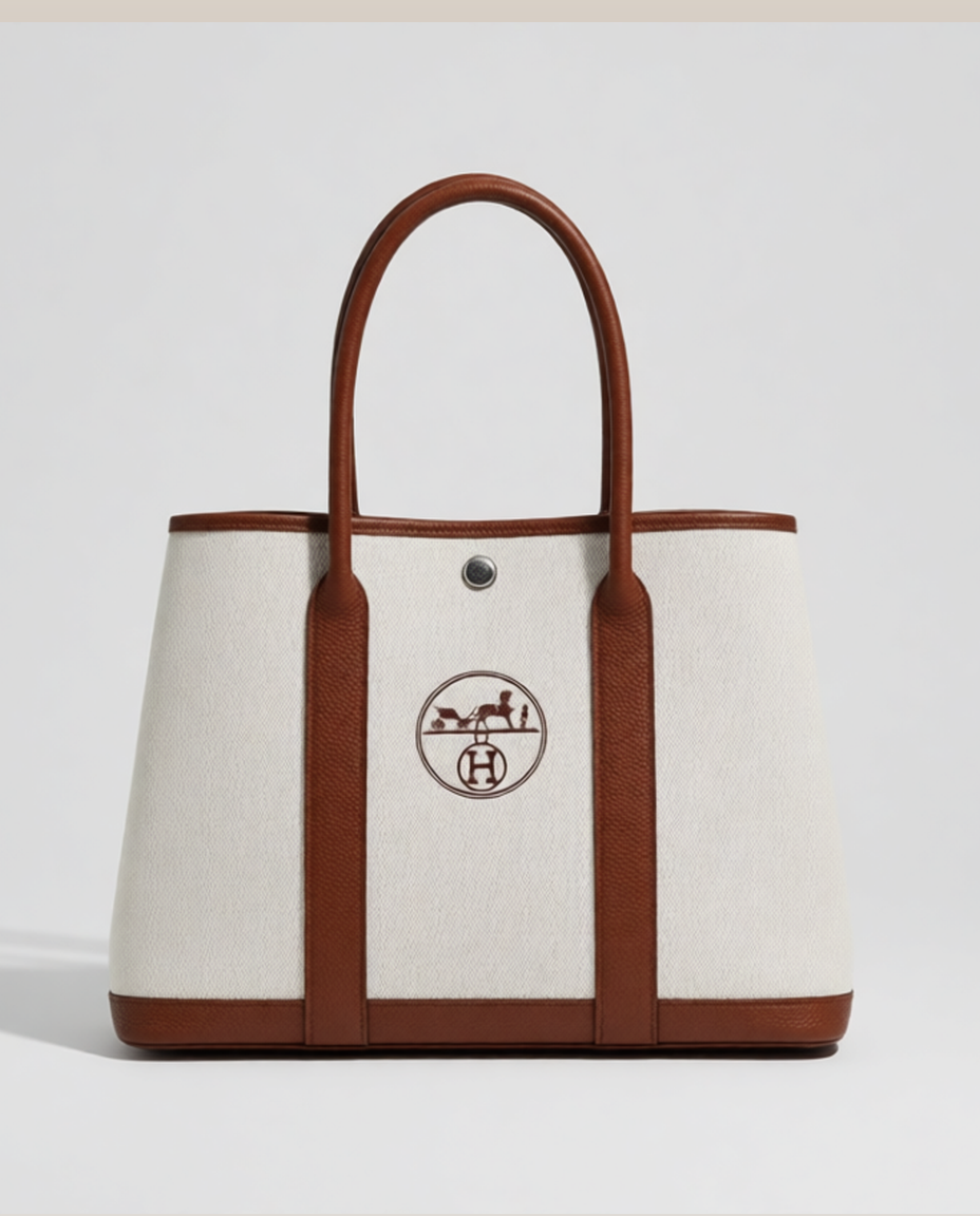 Upcycled Hermès Dust Bag Garden Party Bag 36-Brown