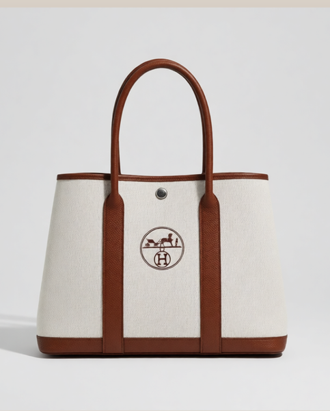 Upcycled Hermès Dust Bag Garden Party Bag 36-Brown