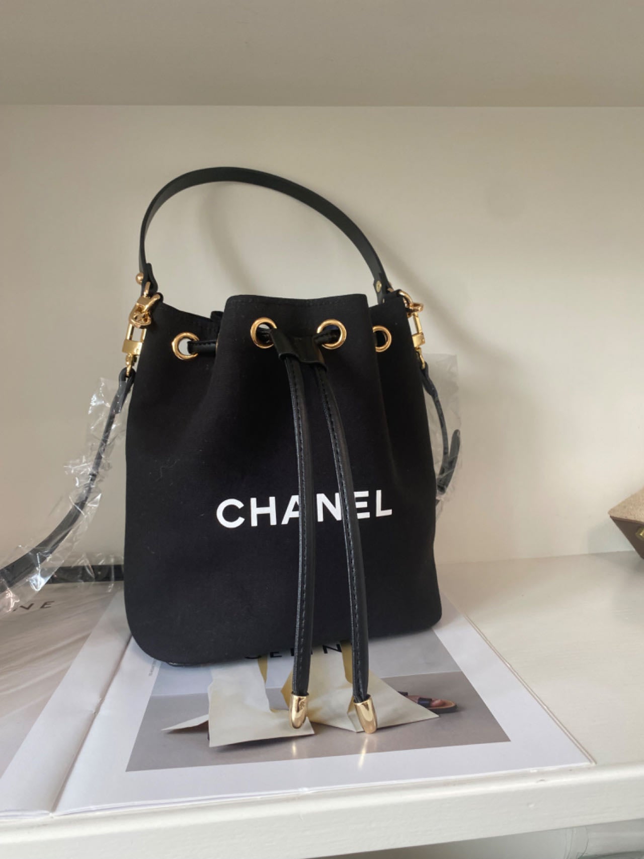 Upcycled Chanel Dust Bag Bucket Bag