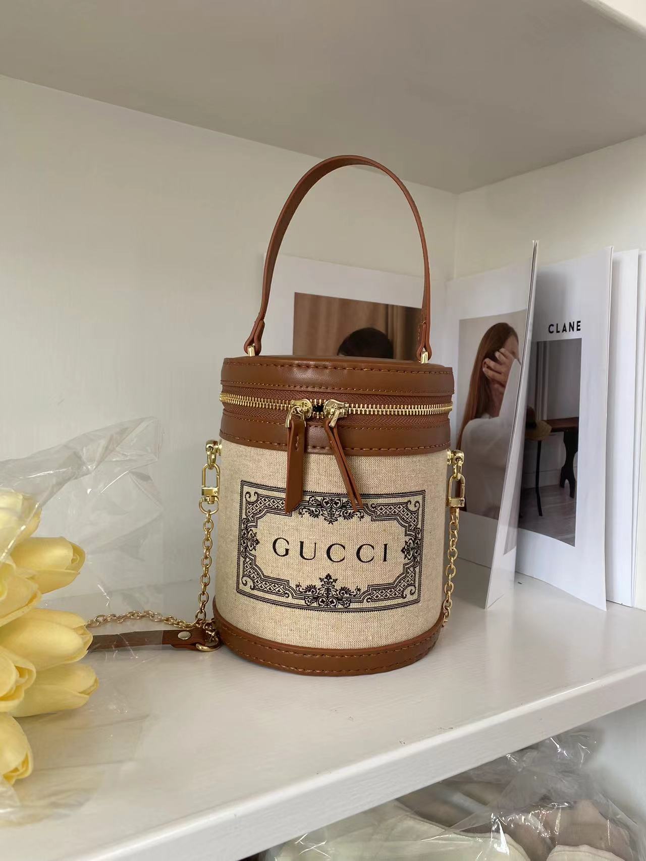 Upcycled Gucci Dust Bag Bucket Bag